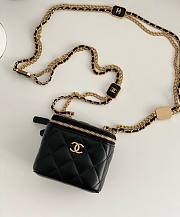 Chanel square vanity black leather mini bag - 1