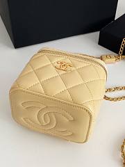 Chanel square vanity yellow leather mini bag - 4