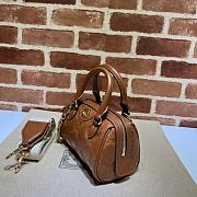 Gucci GG Matelassé leather small duffle beige bag - 5