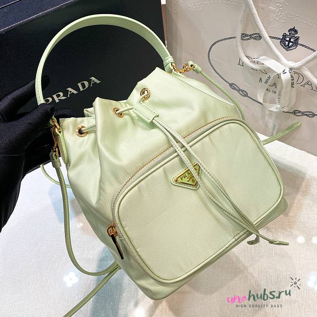 Prada re-nylon green bucket bag - 1