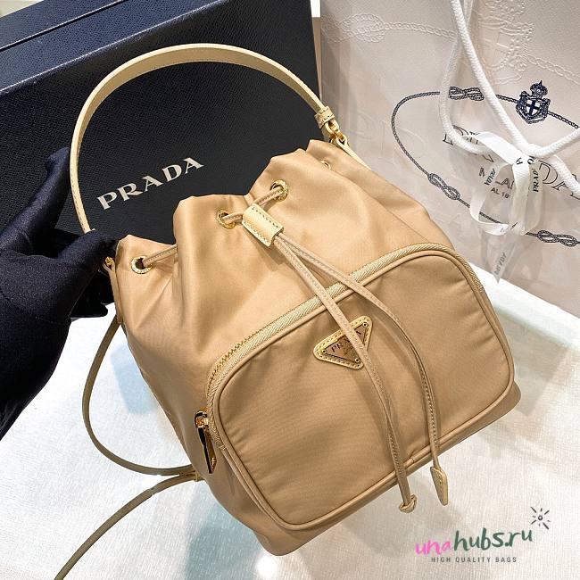 Prada re-nylon beige bucket bag - 1