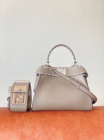 Fendi Peekaboo Iconic mini grey leather bag 