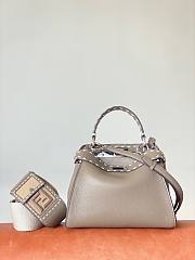 Fendi Peekaboo Iconic mini grey leather bag  - 5