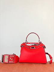 Fendi Peekaboo Iconic mini red leather bag - 2