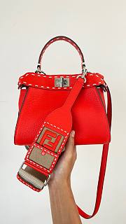 Fendi Peekaboo Iconic mini red leather bag - 3