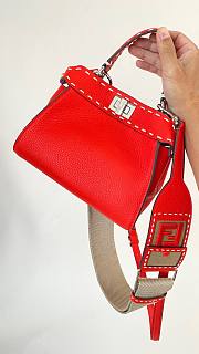 Fendi Peekaboo Iconic mini red leather bag - 5