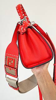 Fendi Peekaboo Iconic mini red leather bag - 6