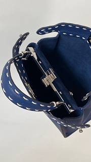 Fendi Peekaboo Iconic mini blue leather bag - 2