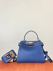 Fendi Peekaboo Iconic mini blue leather bag - 5