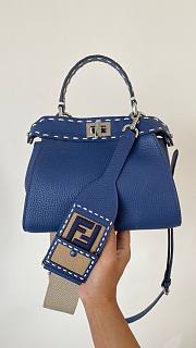 Fendi Peekaboo Iconic mini blue leather bag - 6