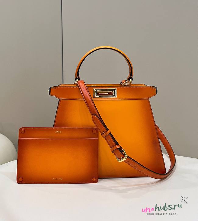 Fendi Peekaboo I See You Orange Hand Bag - 1