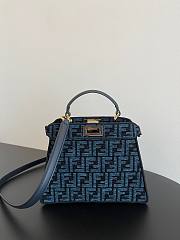 Fendi Peekaboo I See You Medium Blue FF Bag - 3