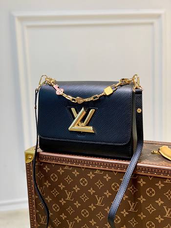 Louis Vuitton Twist Lock Heart Black Epi Leather Bag 