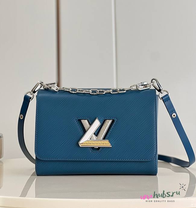 Louis Vuitton Twist LV Blue Epi Leather Bag - 1