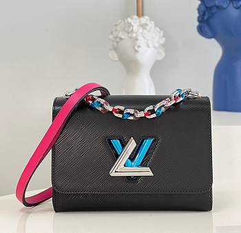 Louis Vuitton Twist Black Epi Leather Colorful Chain Bag