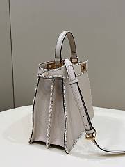 Fendi Peekaboo Grain Leather and Elaphe White Bag  - 2