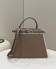 Fendi Peekaboo Grain Leather and Elaphe Brown Bag - 6