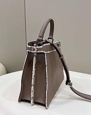 Fendi Peekaboo Grain Leather and Elaphe Brown Bag - 5