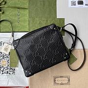 Gucci Black GG Embossed Shoulder Bag - 1