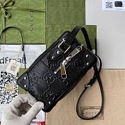 Gucci Black GG Embossed Shoulder Bag - 2