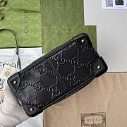 Gucci Black GG Embossed Shoulder Bag - 4