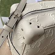 Gucci White GG Embossed Shoulder Bag - 2