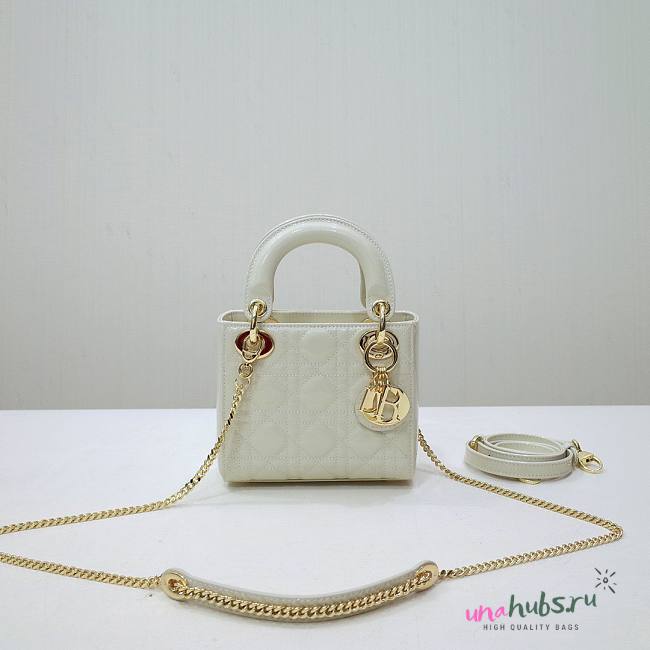 Dior lady white patent leather mini 17cm - 1