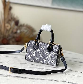 Louis Vuitton nano black denim speedy 