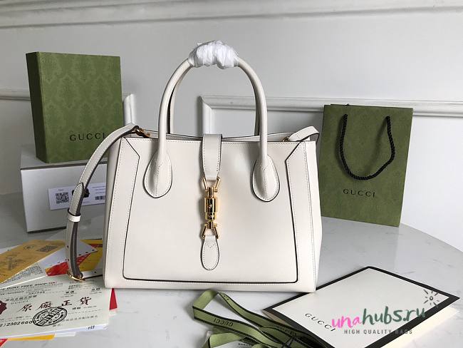 Gucci Jackie 1961 Medium Tote White Bag - 1