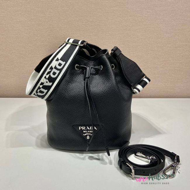 Prada black leather bucket bag - 1