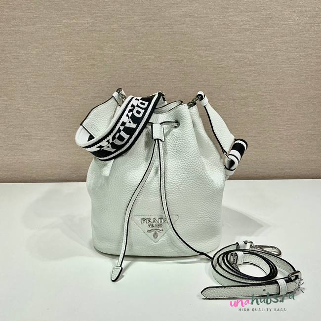 Prada white leather bucket bag - 1