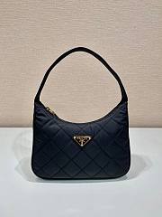 Prada Hobo Mini Quilted Black Nylon Shoulder Bag - 1