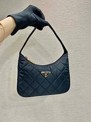 Prada Hobo Mini Quilted Black Nylon Shoulder Bag - 2