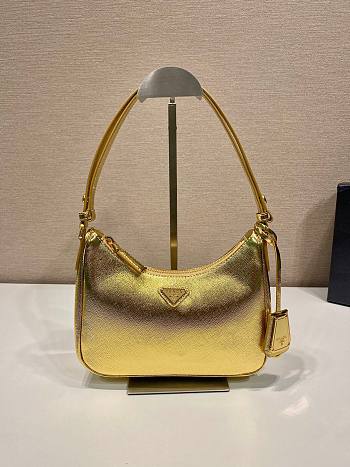 Prada Saffiano Gold Leather Mini Shoulder Bag