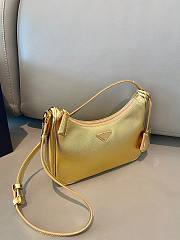 Prada Saffiano Gold Leather Mini Shoulder Bag - 4