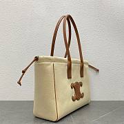 Celine Cabas Drawstring triomphe beige smooth calfskin bag - 4