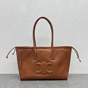 Celine Cabas Drawstring triomphe brown smooth calfskin bag - 1