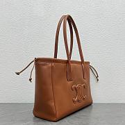 Celine Cabas Drawstring triomphe brown smooth calfskin bag - 2