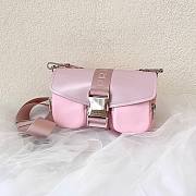 Prada Women Pocket Nylon Pink Leather Bag - 1