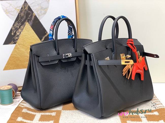 Hermes Birkin Black Epsom Leather 35cm (Silver/ Gold Hardware) Bag - 1