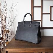 Hermes Birkin Black Epsom Leather 35cm (Silver/ Gold Hardware) Bag - 3