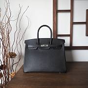 Hermes Birkin Black Epsom Leather 35cm (Silver/ Gold Hardware) Bag - 2