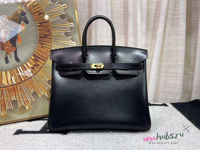 Hermes Birkin Black Box Leather Gold Hardware 25cm/ 30cm/ 35cm Bag - 1