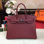 Hermes Birkin Rouge Togo Leather Silver Hardware Bag - 1