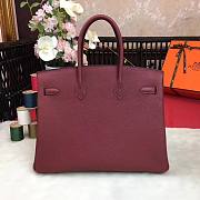 Hermes Birkin Rouge Togo Leather Silver Hardware Bag - 5