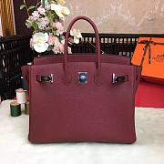 Hermes Birkin Rouge Togo Leather Silver Hardware Bag - 3