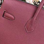 Hermes Birkin Rouge Togo Leather Silver Hardware Bag - 2