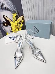 Prada metallic silver heels - 1