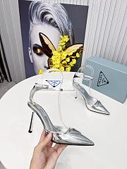 Prada metallic silver heels - 3