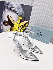 Prada metallic silver heels - 2